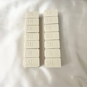 2Pcs Beige Weekly Pill Medicine Vitamin Organizer Box BPA Free Portable Travel